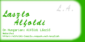 laszlo alfoldi business card